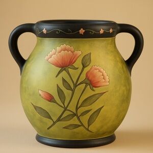 Lang Candles Melting Bean Pot Candle Warmer - "Romance 'n Blooms” - Never Used!